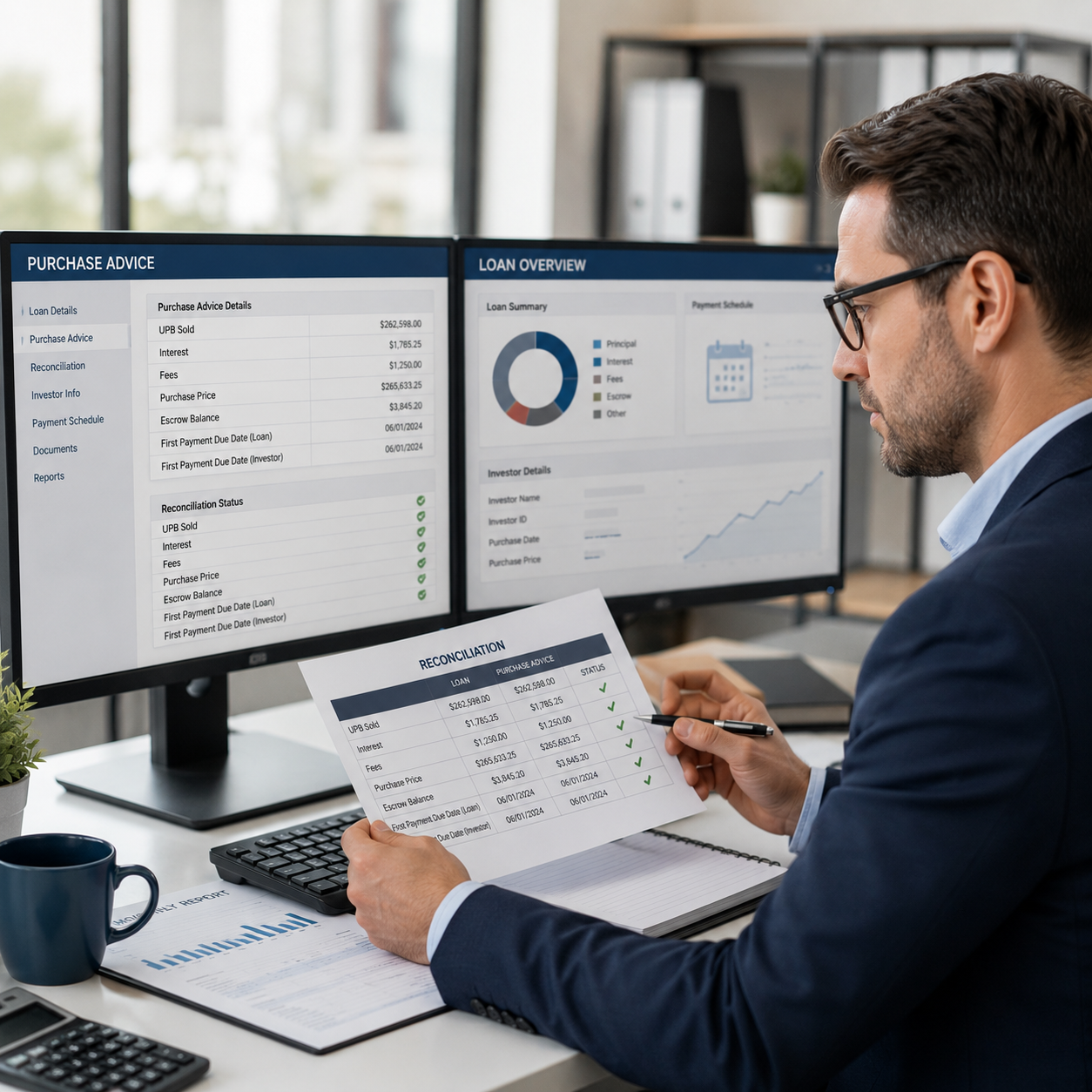 Purchase Advice processing & reconciliation